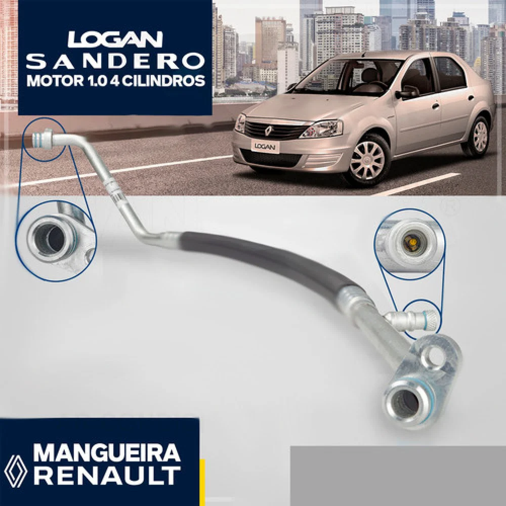 Mangueira #10 Renault Logan, Sandero 2013> [Compressor x Valvula de Expansao]