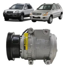 Compressor Denso 10PA15 Hyundai Tucson 2007> /Kia Sportage 2007> 8v Gasolina e Diesel 2.0, 2.7 4pk 123mm [importado]