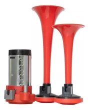 Buzina Eletropneumatica 2 Cornetas Vermelha 24v [Vetor]