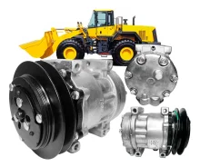 Compressor Sanden SD7H13 Case Escavadeira, Passante, 1B, 24v [importado]