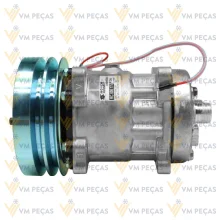 Compressor Sanden SD7H15, Orelha, Case /New Holland TC5070 2A 150mm, 12v, Horizontal 12x12 [importado]