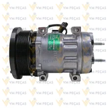 Compressor Sanden SD7H15, Passante, Caterpillar Serie K, 8pk 132mm, 24v [importado]