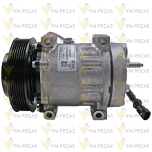 Compressor Sanden SD7H15, Passante, DAF XF105, 410, 460, 510, CF360, CF410 7pk 140mm, 24v [importado]