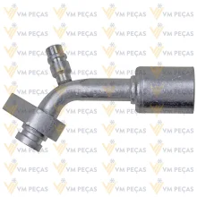Conexao Block Fiting Aluminio 10x45 com Ventil R134 [com Clip]