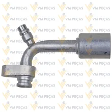 Conexao Block Fiting Radial Aluminio 10x90 com Ventil R134 [com Clip]