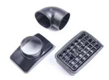 Difusor de Ar Retangular [Preto] [com Bocal 2 Polegadas e Cotovelo]