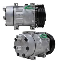 Compressor Sanden SD7H15, Passante, Volvo, 8pk 136mm, 24v [Saida Horizontal 8x10]