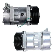 Compressor Sanden SD7H15, Passante, Scania, 8pk, 24v, Saida 45º [importado]