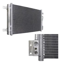 Condensador Fiat Palio, Siena, Strada 2009>, Doblo 1.4 e 1.8 2010 a 2018 Motor E-Torq [Baixo] [Sistema Behr]