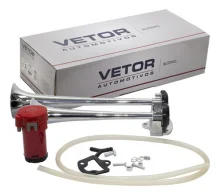 Buzina Eletropneumatica 2 Cornetas Cromada 24v [Vetor]