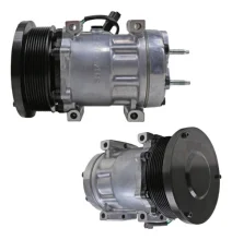 Compressor Sanden SD7H15, Passante, Caterpillar Serie K, 8pk 132mm, 24v [Original]