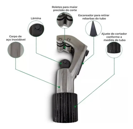 Cortar de Tubo 1/8" a 1.1/8" [Cobre e Aluminio] [Eco Tools]