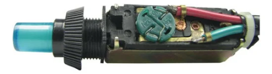 Botao A/C Universal Retangular [Led Verde] [Tecla] 12v e 24v