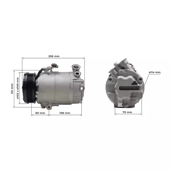 Compressor CVC Delphi Chevrolet 1.8 Corsa, Montana, Meriva /Fiat Palio, Siena, Strada, Idea 1.8 5pk [Original]