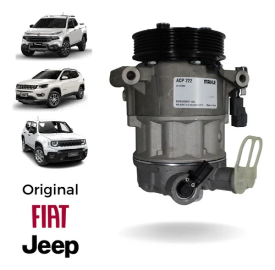 Compressor Mahle Fiat Toro 2.4 /Jeep Renegade, Compass 2016> 6pk 138mm [Bobina com Fio]  [Diesel] [ACP222] [Original]