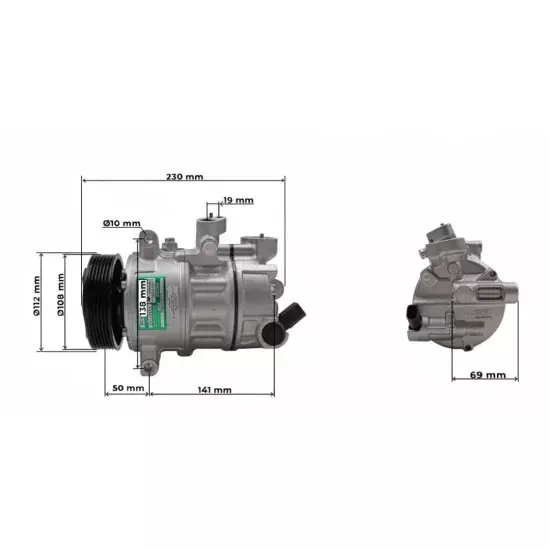 Compressor Mahle VW Jetta, Amarok, Polo 2017>, Virtus, Golf 2013> [importado]