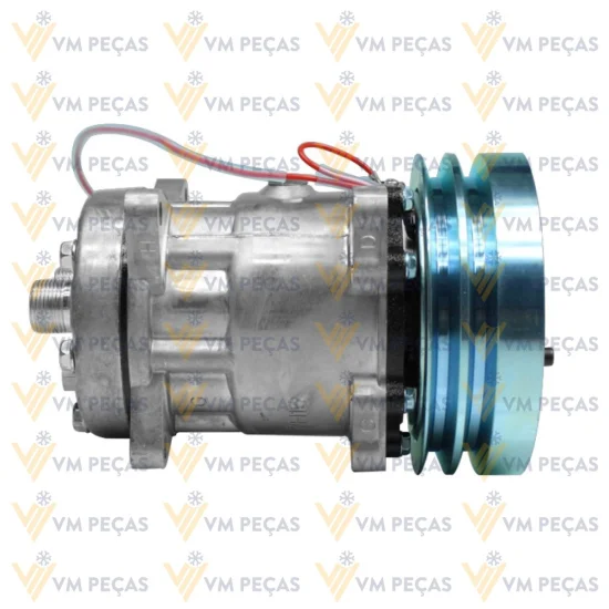 Compressor Sanden SD7H15, Orelha, Case /New Holland TC5070 2A 150mm, 12v, Horizontal 12x12 [importado]