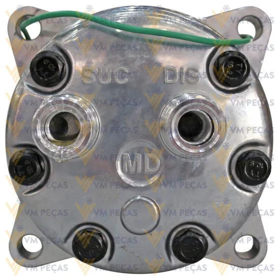 Compressor Sanden SD7H15, Orelha, Case Patrol Motoniveladora, 2A 125mm, 24v, Horizontal 12x12 [importado]