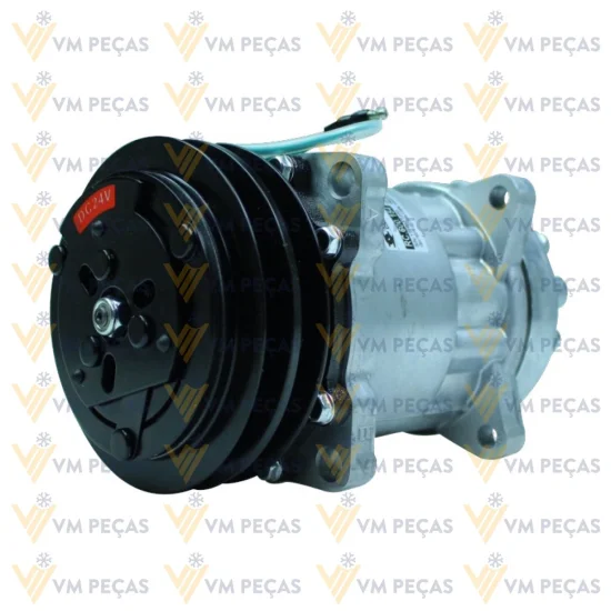 Compressor Sanden SD7H15, Orelha, Volvo, 2A 136mm, 24v [importado]