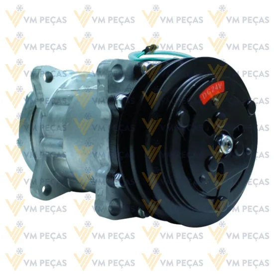 Compressor Sanden SD7H15, Orelha, Volvo, 2A 136mm, 24v [importado]