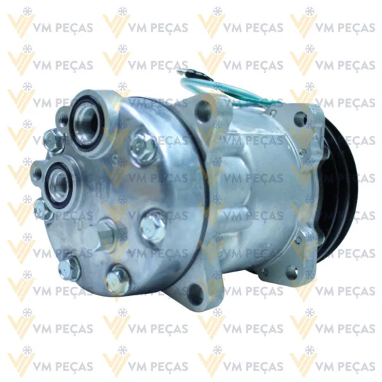Compressor Sanden SD7H15, Orelha, Volvo, 2A 136mm, 24v [importado]