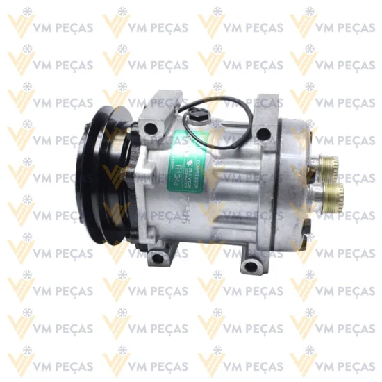 Compressor Sanden SD7H15, Passante, 1A, 12v, Saida Horizontal 12x12, Case, Tector Caminhao [importado]