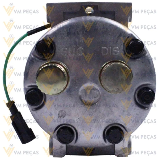 Compressor Sanden SD7H15, Passante, 8pk 119mm, 24v, Saida Horizontal 12x12, Case, Tector Caminhao [importado]