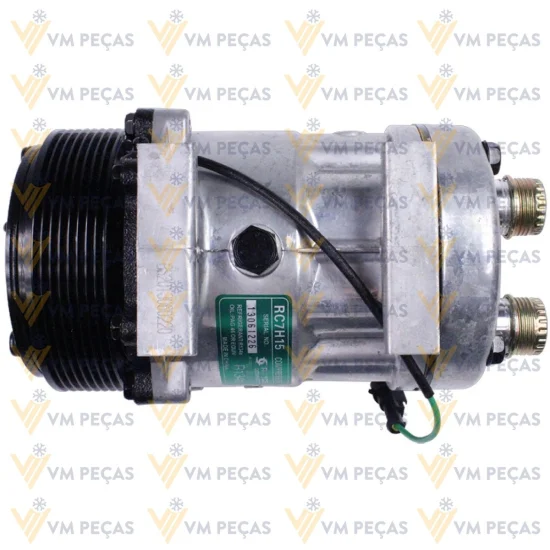 Compressor Sanden SD7H15, Passante, 8pk 119mm, 24v, Saida Horizontal 12x12, Case, Tector Caminhao [importado]