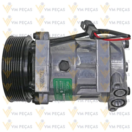 Compressor Sanden SD7H15, Passante, 8pk 124mm, 12v, JCB 535, 540 [importado]