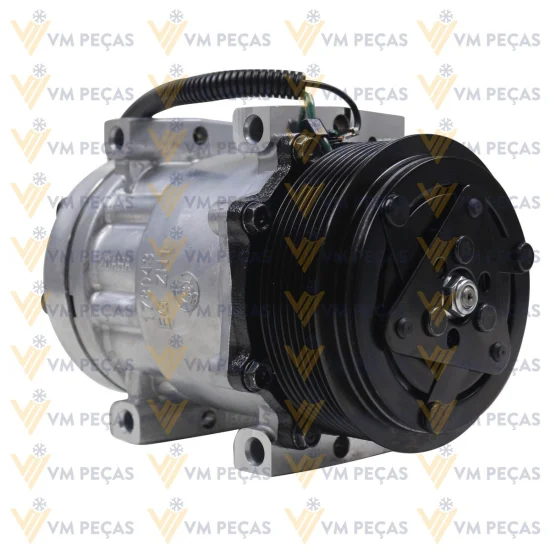 Compressor Sanden SD7H15 Passante, Case 821, W20E /New Holland W130, W170, Tector 8pk 119mm, 24v [importado]