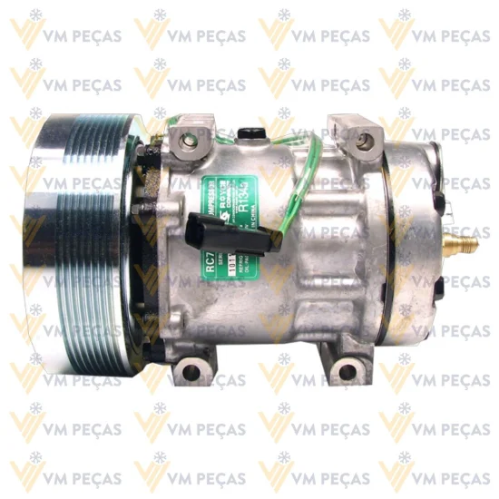 Compressor Sanden SD7H15, Passante, Caterpillar, 8pk 152mm, 24v [importado]