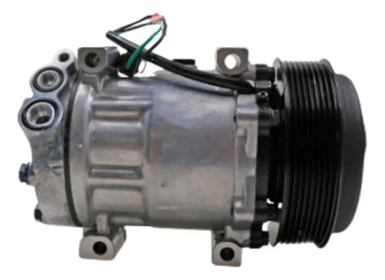 Compressor Sanden SD7H15, Passante, Caterpillar Retroescavadeira, 312F, 313D2, 8pk 132mm, 24v