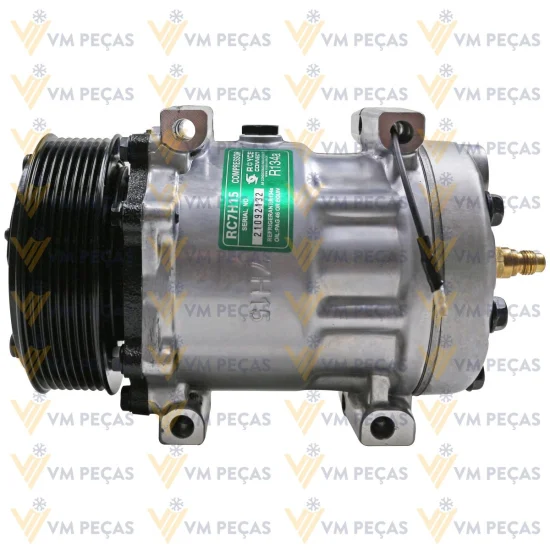 Compressor Sanden SD7H15, Passante, Caterpillar Retroescavadeira, 8pk 123mm, 12v [importado]