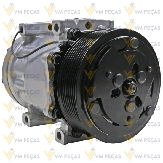 Compressor Sanden SD7H15, Passante, Caterpillar Retroescavadeira, 8pk 123mm, 12v [importado]