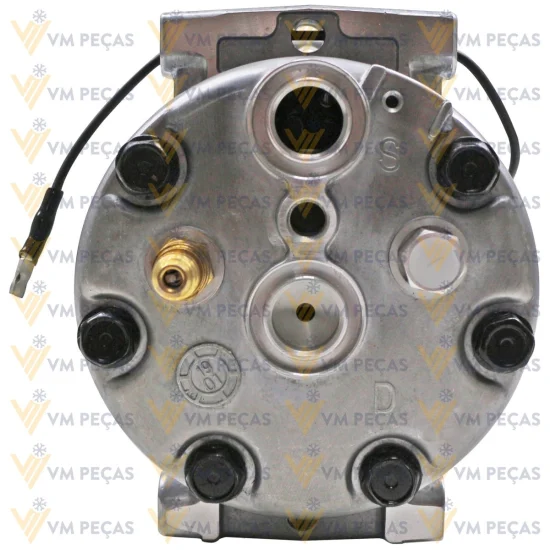 Compressor Sanden SD7H15, Passante, Caterpillar Retroescavadeira, 8pk 123mm, 12v [importado]