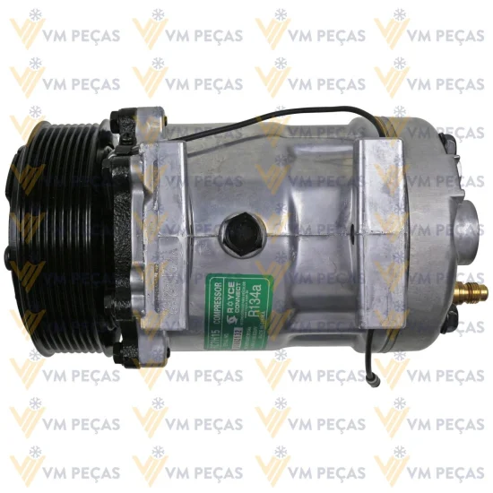Compressor Sanden SD7H15, Passante, Caterpillar Retroescavadeira, 8pk 123mm, 12v [importado]