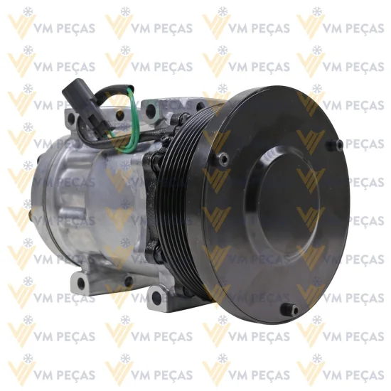 Compressor Sanden SD7H15, Passante, Caterpillar Serie K, 8pk 132mm, 24v [importado]