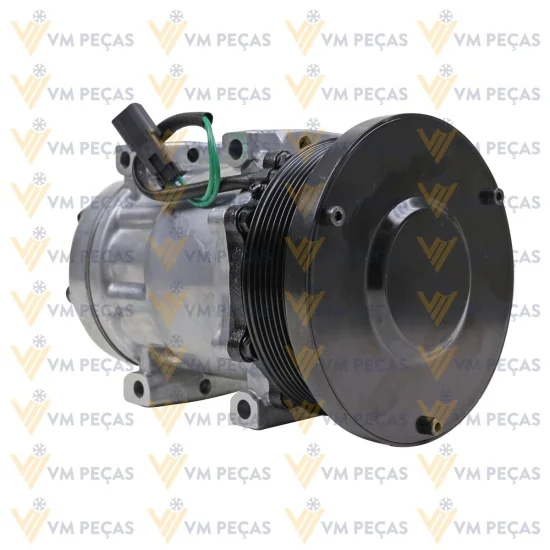 Compressor Sanden SD7H15, Passante, Caterpillar Serie K, 8pk 132mm, 24v [importado]