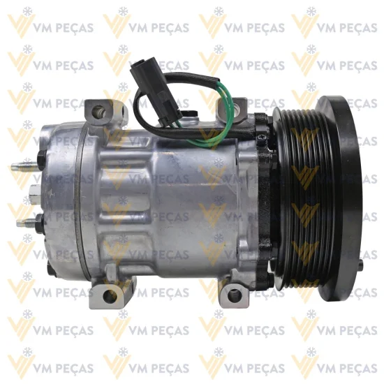 Compressor Sanden SD7H15, Passante, Caterpillar Serie K, 8pk 132mm, 24v [importado]