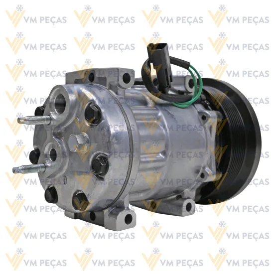 Compressor Sanden SD7H15, Passante, Caterpillar Serie K, 8pk 132mm, 24v [importado]