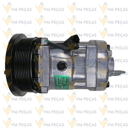 Compressor Sanden SD7H15, Passante, Caterpillar Serie K, 8pk 132mm, 24v [importado]