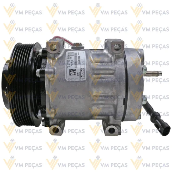 Compressor Sanden SD7H15, Passante, DAF XF105, 410, 460, 510, CF360, CF410 7pk 140mm, 24v [importado]
