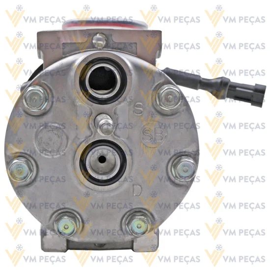 Compressor Sanden SD7H15, Passante, DAF XF105, 410, 460, 510, CF360, CF410 7pk 140mm, 24v [importado]