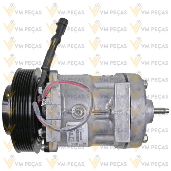 Compressor Sanden SD7H15, Passante, DAF XF105, 410, 460, 510, CF360, CF410 7pk 140mm, 24v [importado]