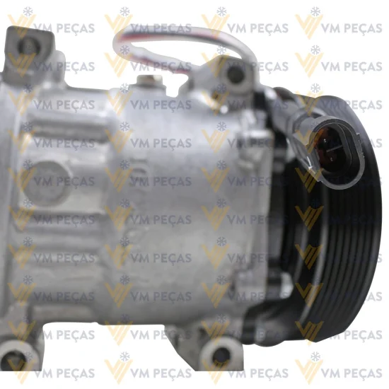Compressor Sanden SD7H15, Passante, DAF XF105, 410, 460, 510, CF360, CF410 7pk 140mm, 24v [importado]