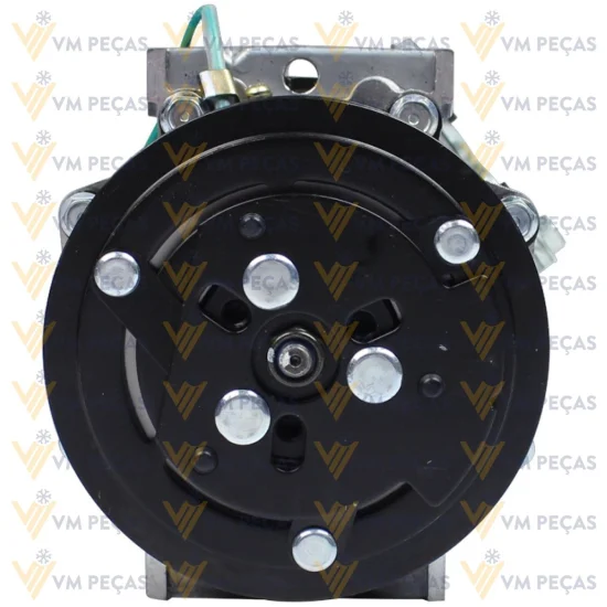 Compressor Sanden SD7H15, Passante, Scania, 8pk, 24v, Saida 45º [importado]