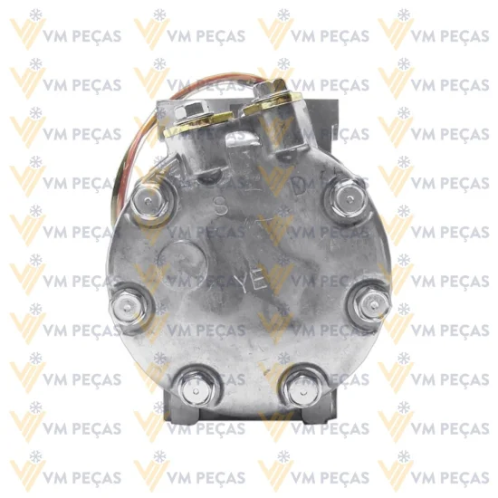 Compressor Sanden SD7H15, Passante, Scania, 8pk, 24v, Saida Reta [importado]