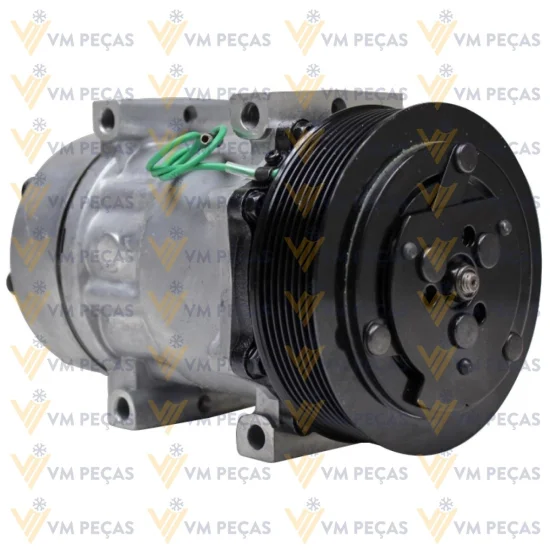 Compressor Sanden SD7H15, Passante, Volvo, 8pk 136mm, 24v [Saida Horizontal 8x10]
