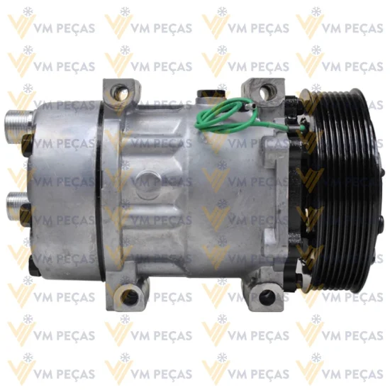 Compressor Sanden SD7H15, Passante, Volvo, 8pk 136mm, 24v [Saida Horizontal 8x10]