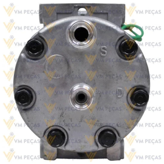 Compressor Sanden SD7H15, Passante, Volvo, 8pk 136mm, 24v [Saida Horizontal 8x10]
